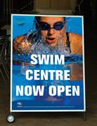 Swimming centre sign